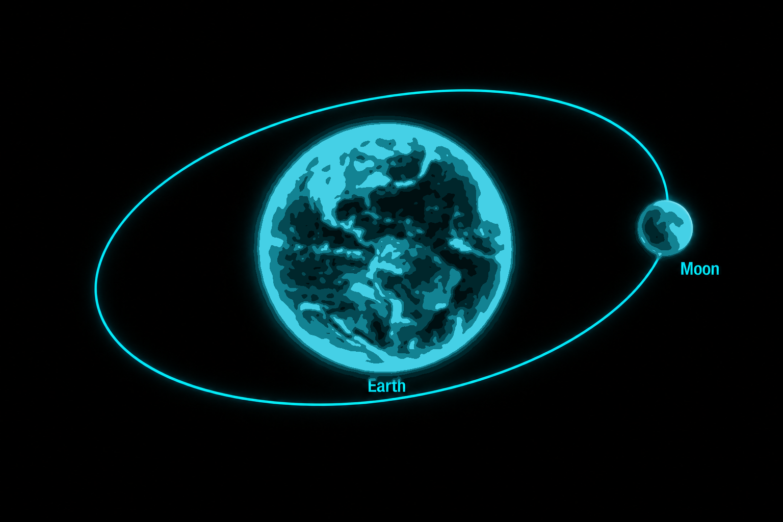 Cyan Earth and Moon map